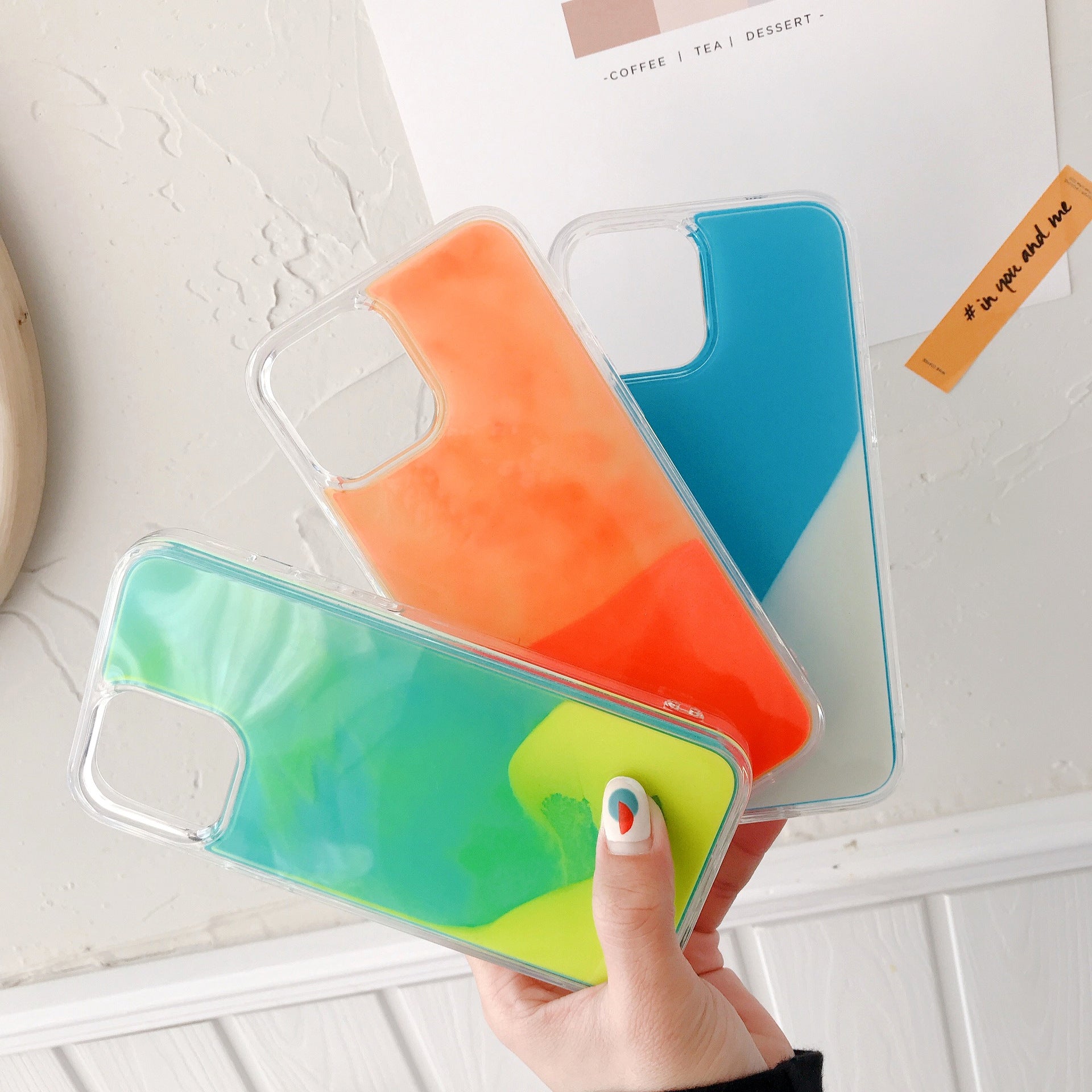 Plastic Luminous Glitter Powder Quicksand Phone Case