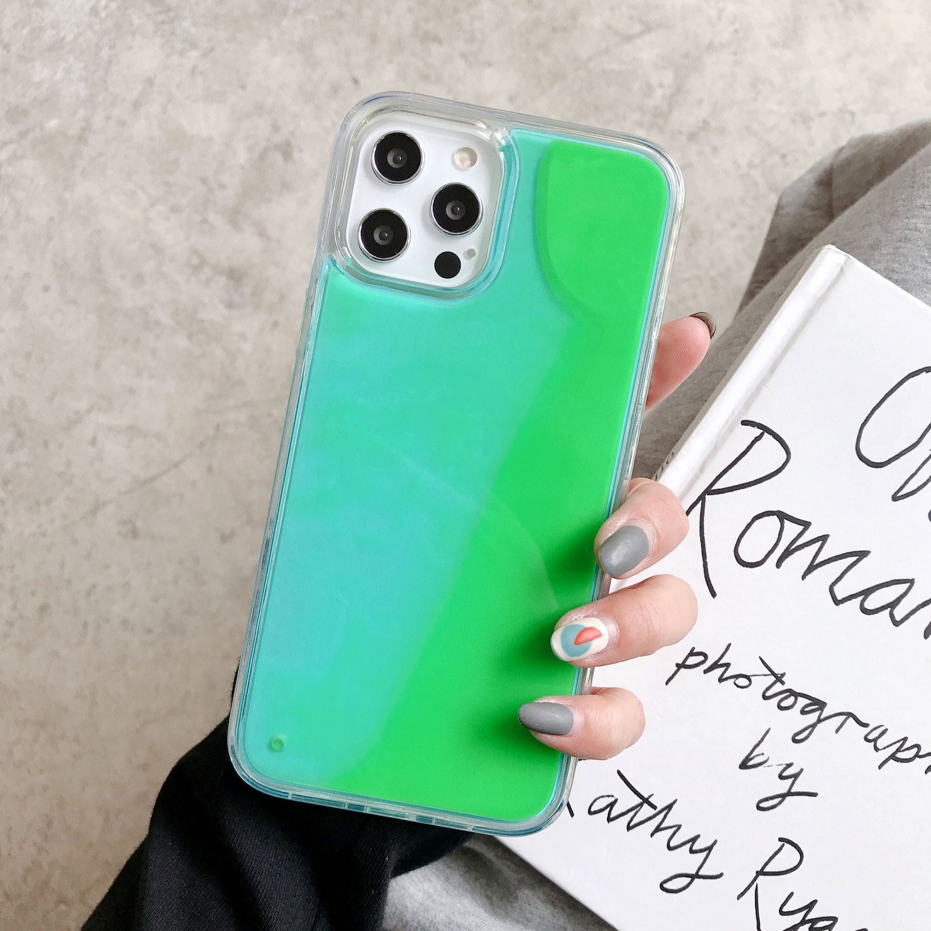 Plastic Luminous Glitter Powder Quicksand Phone Case