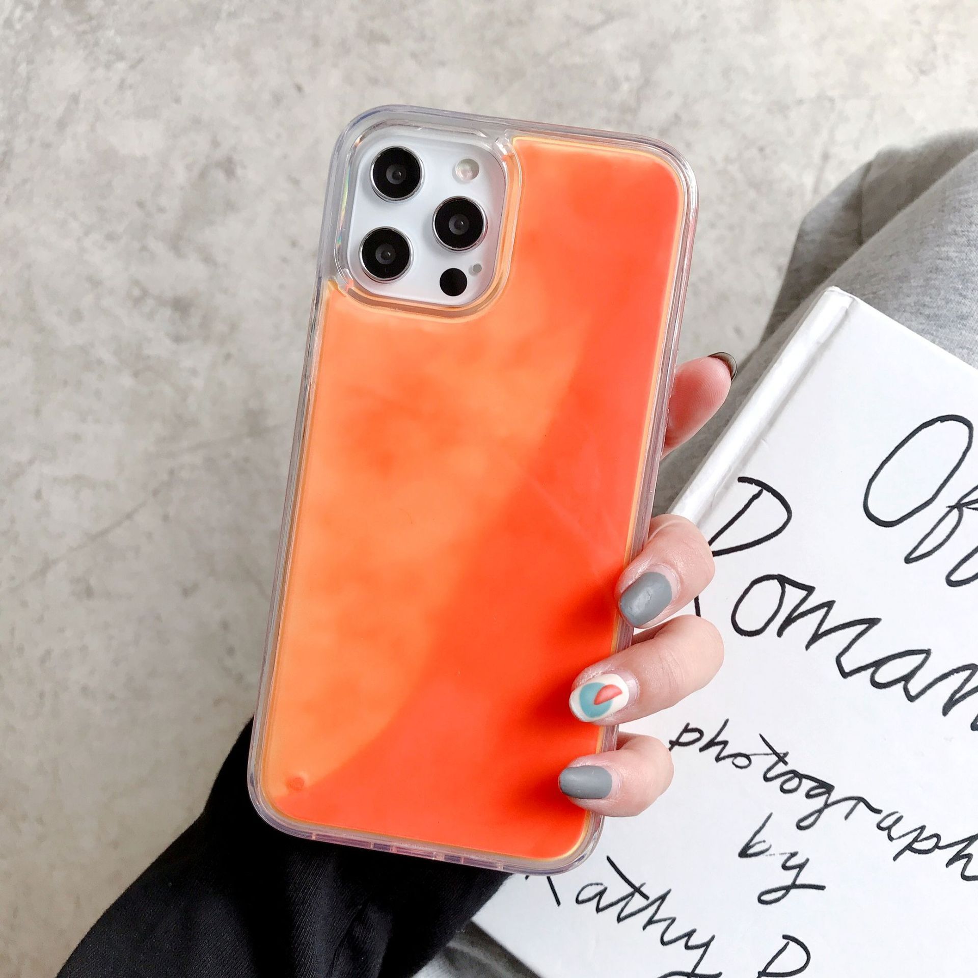 Plastic Luminous Glitter Powder Quicksand Phone Case
