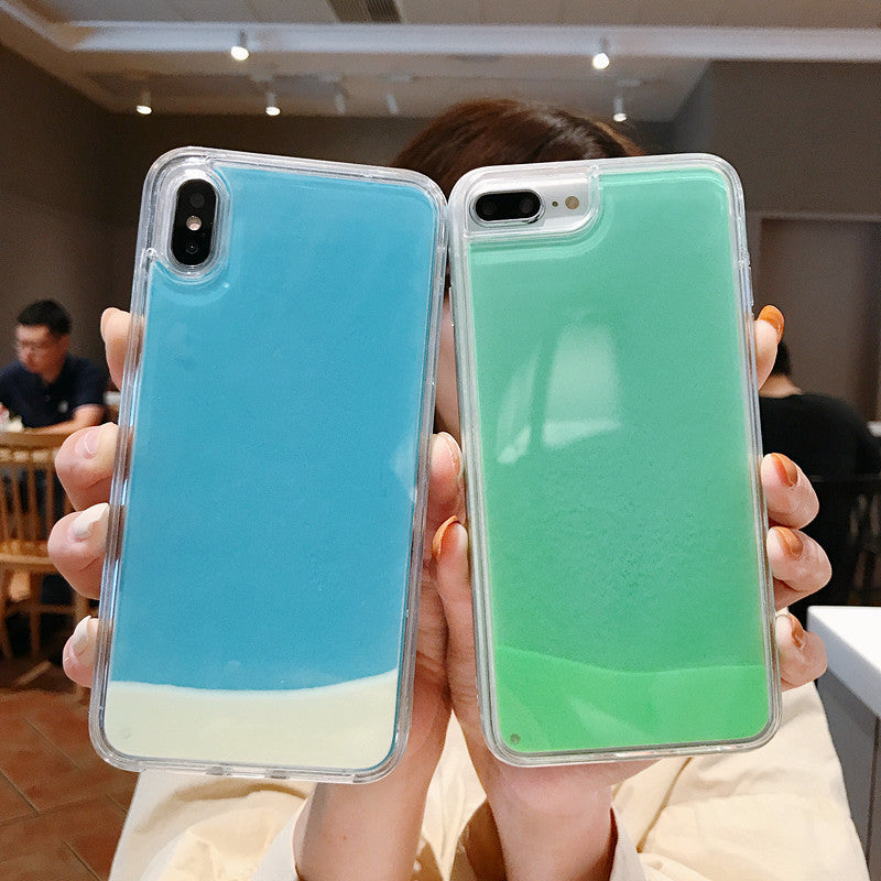 Plastic Luminous Glitter Powder Quicksand Phone Case