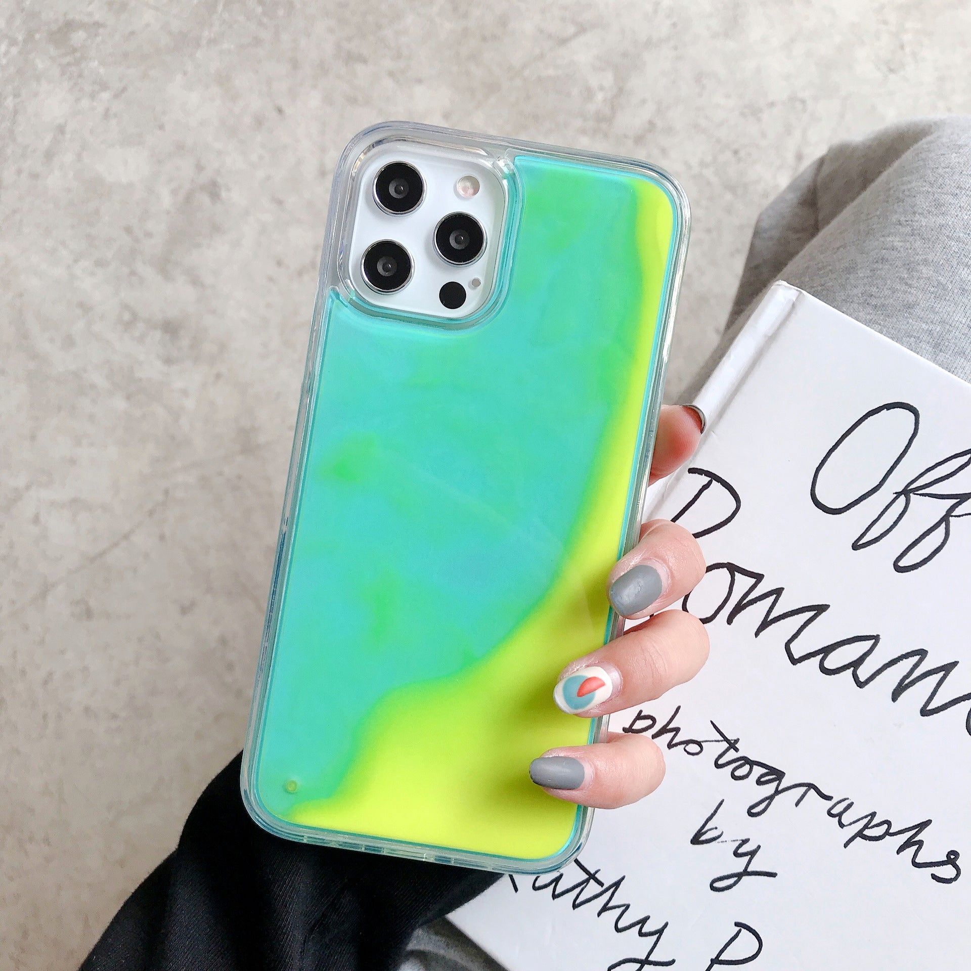 Plastic Luminous Glitter Powder Quicksand Phone Case